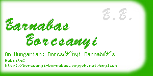 barnabas borcsanyi business card